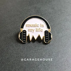 ピンズ [ ヘッドフォン・Music is my Life ] ピンバッジ ブローチ ラペルピン