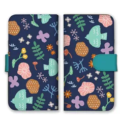Galaxy A52 5G SC-53B ケース 手帳型 ギャラクシーA52 スマホケース 携帯ケース 北欧柄 鳥 バード 花柄 お花 フラワー 可愛い 大人女子 ネイビーブルー 紺色 おしゃれ カラー06