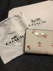 COACH コーチ　スモールウォレット　花柄　ホワイト　赤　ピンク