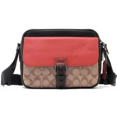 【新品 未使用】コーチ バッグ メンズ COACH アウトレット ハドソン シグネチャーカラーブロック クロスボディ メンズ ショルダーバッグ  C8143 QBTUI