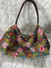総ビジューバッグ　ハンドバッグ　カラフル　花柄　y2k 古着