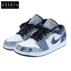 NIKE ナイキ 美品 エア ジョーダン1 ロー ウォッシュドデニム スニーカー シューズ メンズ ホワイト/ブルー 28.0cm CZ8455-100 10(US)