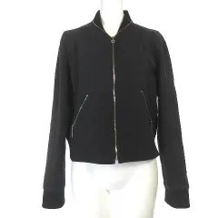 エヴェックス バイ クリツィア EVEX by KRIZIA ブルゾン ジャケット フルジップ ウール混 ストレッチ 黒 ブラック 42