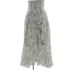 ダズリン dazzlin オーバーフリルフレアスカート 022230801701-03 ロング丈 ウエストゴム 花柄 オフ白 ブラック 黒 S