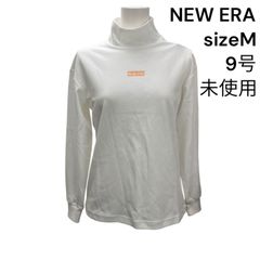 ◆未使用 ニュー エラ NEW ERA カットソー 長袖 バックプリントモックネック 白 綿  M、9号 レディース S5T351