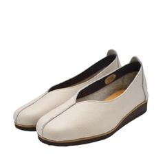 Figurino フィグリーノ 23.0cm クリームグレー mer0418 軽量 フラットシューズ 日本製 本革 ft1030