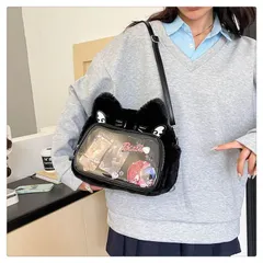痛バッグ 痛バ 即購入OK ハンドバッグ ショルダーバッグ 肩掛け ショルダーバッグ モコモコ 可愛い 推し活バッグ クリア JK 制服 イベント おしゃれ yunban365