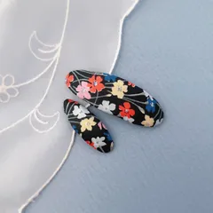 リバティパッチンピン No.11 《2個セット》 ラプティフルール パッチンピン　キッズピン　キッズアクセサリー  ヘアアクセサリー　ヘアピン　キッズ　ベビー　 スリーピン リバティ ママ 親子　姉妹　お揃い　おそろい ぱっちん 子供 子ども こども