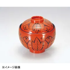 未使用 漆器 吉野絵椀 蓋付吸物椀 5客組 洗朱 刷毛目 漆塗