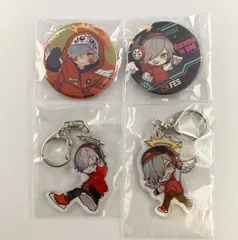 【まとめ売り】 crazy raccoon CR クレイジーラクーン だるまいずごっど アクリルキーホルダー 缶バッジ 4点セット