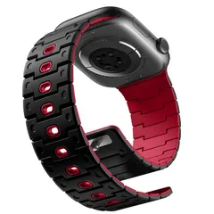 【新品】 [Bandletic] アップルウォッチ用 マグネットバンド - N52強力磁石搭載 軽量シリコン素材 防水防塵 レトロモダンデザイン 49mm/46mm/45mm/44mm/42mm/41mm/40mm/38mm 対応 5.5-8.3インチ調整 0