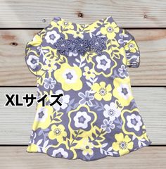 犬服☆花柄ＡラインワンピースXL