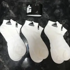 計3足 adidas アンクル ソックス 22〜24 白3足