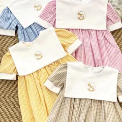 ギンガムチェックワンピース Yellow 6M