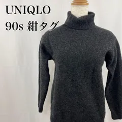 UNIQLO　ユニクロ　M　黒　ブラック　90s　オールドユニクロ　紺タグ　ウール　タートルネック　長袖ニット 3132