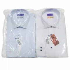 パーフェクトスーツファクトリー P.S.FA 2点セット アーバンモデル アイシャツ i-shirt PERFECTEC ドレスシャツ 長袖 スリム ノーアイロン M ホワイト サックス X