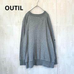 OUTIL　ウティ　綿100% ラグラン　スウェット　無地 グレー OUTIL ウティ 綿100% ラグラン スウェット トレーナー トップス