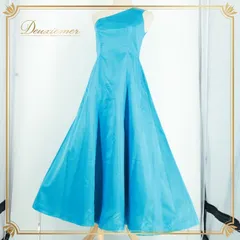 フラダンス 衣装 ワンピース ドレス ブルー系 フラドリーム 水色 無地 シンプル 光沢 ワンショルダー Hula Dream ハワイアン アロハ 華やか 鮮やか