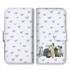 iPhoneX iPhoneXS  ケース 手帳型 アイフォンX アイフォンXS スマホケース 携帯ケース 猫 ねこ ネコ 猫集合 猫じゃらし 動物 写真 ハート 可愛い かわいい ホワイト 白色 カラー05