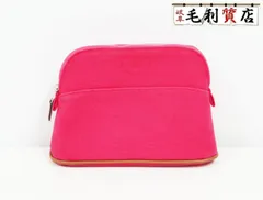 新品　HERMES ピンク キャンバスポーチ　ボリード ハイビスカス 新品・未使用 HERMES エルメス ボリード ポーチ ミニ