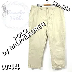 ポロバイラルフローレンノータックチノパンツ極太POLORALPHLAURENw42ワイド大きいサイズパッチロゴP343ベージュUSAアメリカ古着