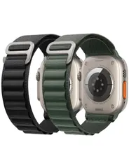 【人気商品】バンド バンド/アップルウォッチ 49mm 45mm 44mm 42mm あっぷるうぉっちアルパインループ Watch スポーツ 編組交換ベルト チタン製バックル G-Hook Apple 通気 防汗 男性 メンズスタイル for 【2本付き】Gi