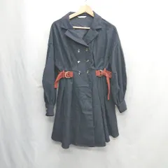 ◇ Θ REDYAZEL レディアゼル 無地 長袖 膝丈 ワンピース サイズF ブラック系 レディース E  【1505130002713】