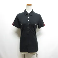 トミーヒルフィガー TOMMY HILFIGER 半袖 ストレッチ ポロシャツ M 黒 ブラック カットソー ホックボタン タグ付き