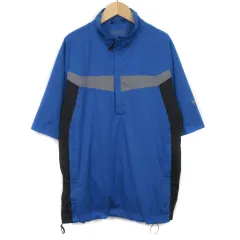 ナイキゴルフ NIKE GOLF FIT STORM ジャケット ハーフジップ プルオーバー 半袖 L 国内正規 青 ブルー