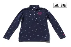 【中古】アディダスゴルフ｜adidas｜テーラーメイドゴルフ｜刺しゅう入りモノグラムボタンダウンシャツ長袖ポロシャツ｜レディースゴルフウェア｜M