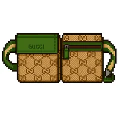 グッチ ベルトバッグ GGシュプリーム コットン茶革緑 ボディバッグ ウエストバッグ 美品@ 12のサムネイル