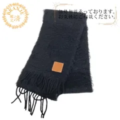 【５％OFF フォロワークーポン！！】LOEWE ロエベ アナグラム ストール モヘア×ウール スカーフ マフラー ブランド 大人 ビジネス ふわふわ 薄手 厚手 ブラック ユニセックス おすすめ 人気