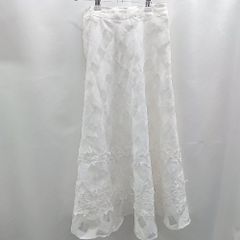 ◇ ⊂ tocco closet トッコ クローゼット 花柄レース チェック柄 ロング フレア スカート サイズM ホワイト レディース E  【1506190012377】
