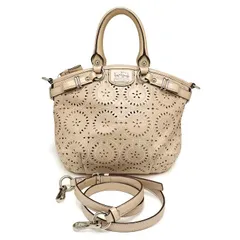 美品 コーチ レザー 2WAYバッグ 19704 ショルダーバッグ ピンクベージュ レディース COACH