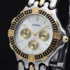 稼働品 FOSSIL 腕時計 フォッシル カレンダー ホワイト ゴールド QZ式 