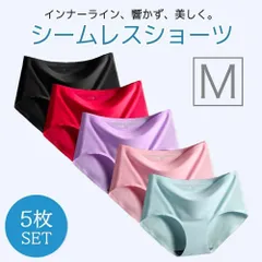 シームレスショーツ 5枚セット M レディース 女性 下着 パンツ シームレス ショーツ ボクサー パンティ 肌に優しい 無縫製 縫い目 ない アウター 響かない 透けない かわいい Aパターン