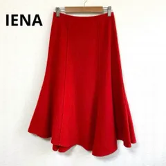 IENA イエナ ウール混合 フレア ロング スカート レッド 36 おしゃれ