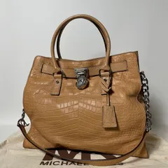 2509-365｜美品｜マイケルコース 2WAYバッグ ブラウン クロコ型押し