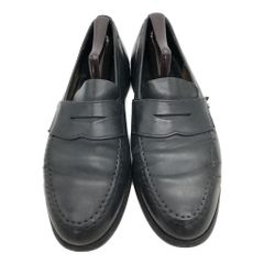 イングランド製 CROCKETT&JONES クロケット＆ジョーンズ コインローファー レザーシューズ ブラック (メンズ 27.5cm相当) 中古 古着 KA1081