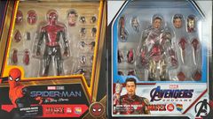 MAFEX SPIDER-MAN UPGRADED SUIT(NO WAY HOME) & MAFEX IRON MAN MARK 85 (BATTLE DAMAGE Ver.)