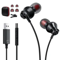 【数量限定】通話可能 音量調整 HIFI音質 ミュート機能付き 対応タブレット/デスクトップ/PS4 ゲーミングヘッドホン PS5/ラップトップなどUSB-A端子機器 カナル型 有線ヘッドセット テレワーク USB接続 いやほん パソコン/zoom会議/web