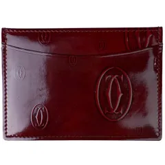 カルティエ CARTIER ハッピーバースデー カードケース ロゴ パスケース エナメル カードケース パテントレザー ボルドー レディース 【中古】のサムネイル