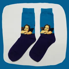 天使ブルー クルーソックス #110