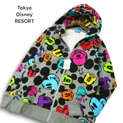 未使用★ Tokyo Disney RESORT 東京ディズニーリゾート 限定 ミッキー スウェット フーディー パーカー Sz.L メンズ グレー