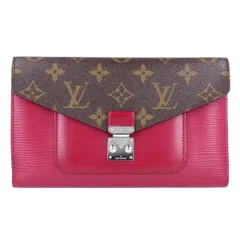 【Louis Vuitton】ルイヴィトン ポルトフォイユ マリーローズ M60507 フューシャ モノグラム キャンバス エピ レザー ブラウン ピンク 長財布 財布 ロングウォレット レディース 【中古】 USED-B 【9356】