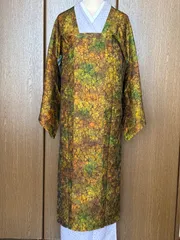 道行コート　単衣　裏無し　裄67.5 黄土色ぼかし