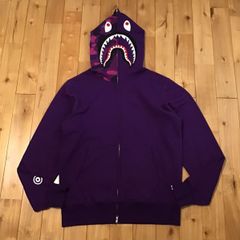 Purple × Purple camo シャーク パーカー Lサイズ shark full zip hoodie a bathing ape BAPE エイプ ベイプ アベイシングエイプ