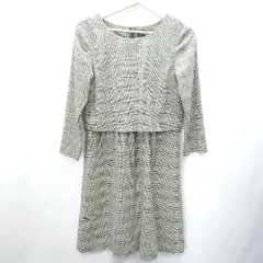 ◇ BEAMS LIGHTS ビームス ライツ チェック柄 バックジップ 八分袖 膝丈 ワンピース サイズ38 グレー系 レディース E  【1404240000087】のサムネイル