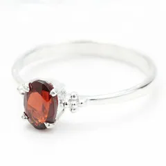 リング 指輪 ピンキーリング レディース ガーネット オーバルカット 立体石留め エレガント オシャレ 華やか ポイントリング 上品 メール便 送料無料 秋冬 大人気