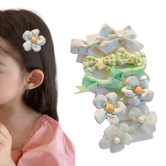 新品 【現役ママ美容師監修】TAKE-ME japan 髪ゴム ヘアゴム 子供 リボン 10本セット 可愛い キッズ 絡まない 痛くない 女の子 ヘアアクセサリー 髪飾り (パステルグリーン)